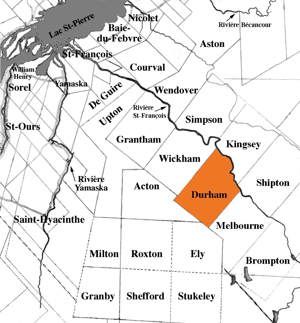 canton de Durham en 1813